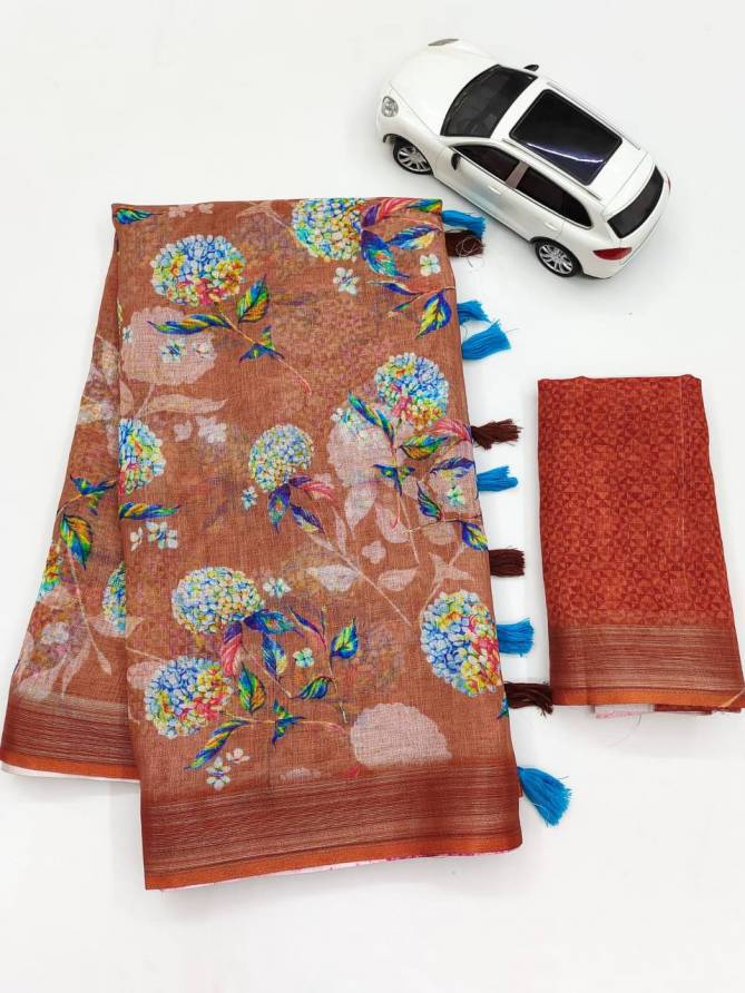 MG 200 Linen Digital Printed Daily Wear Sarees Wholesale Price In Surat